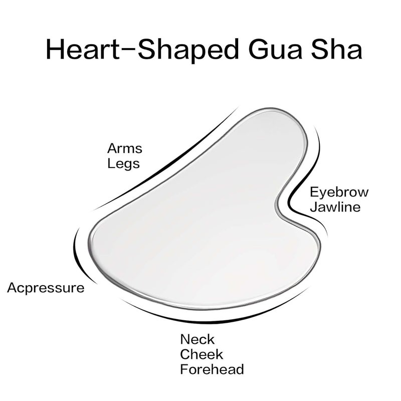 Contrybox Gua Sha Facial Tools, Stainless Steel Guasha Tool for Face & Body, Gua Sha Tools for Puffiness Reducing & Jawline Sculpting Metal Guasha Tool for Women Self-Skincare, Silver - Image 2
